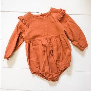 Dusty Orange Ruffled Romper